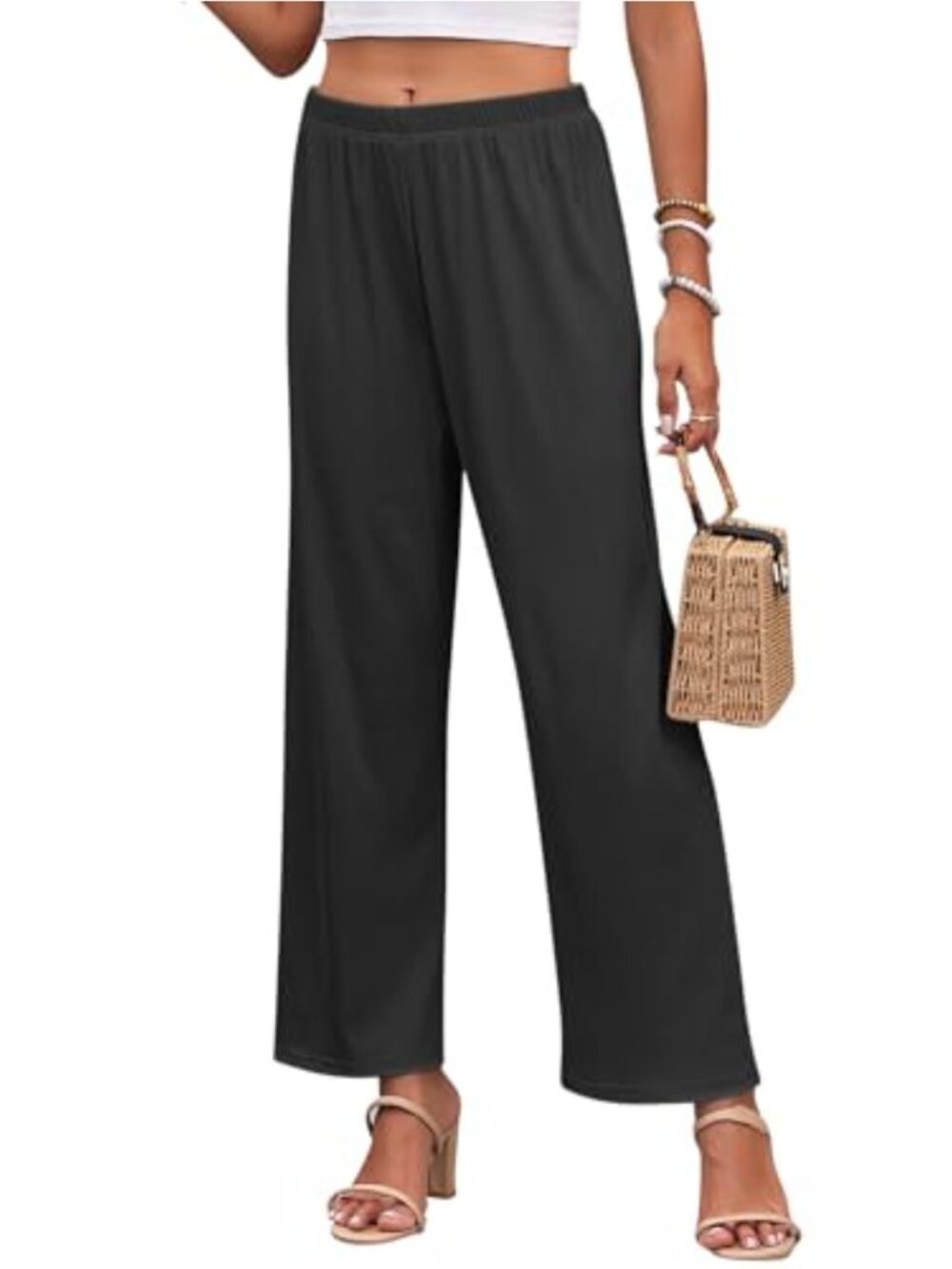 Wide Leg Palazzo Yoga Pants for Women Loose Fit Pleated Trouser